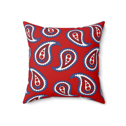 Democratic Peoples Republic Of Korea Retro Paisley Cushion Pillow