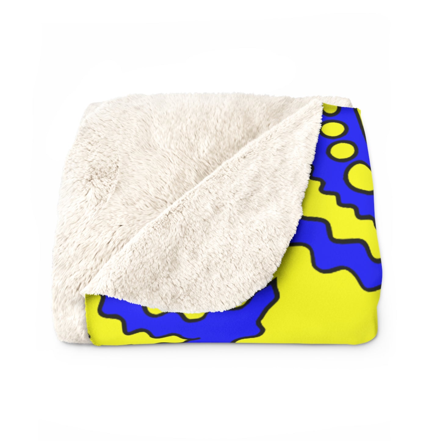 Yellow, Blue Retro Paisley Blanket Throw