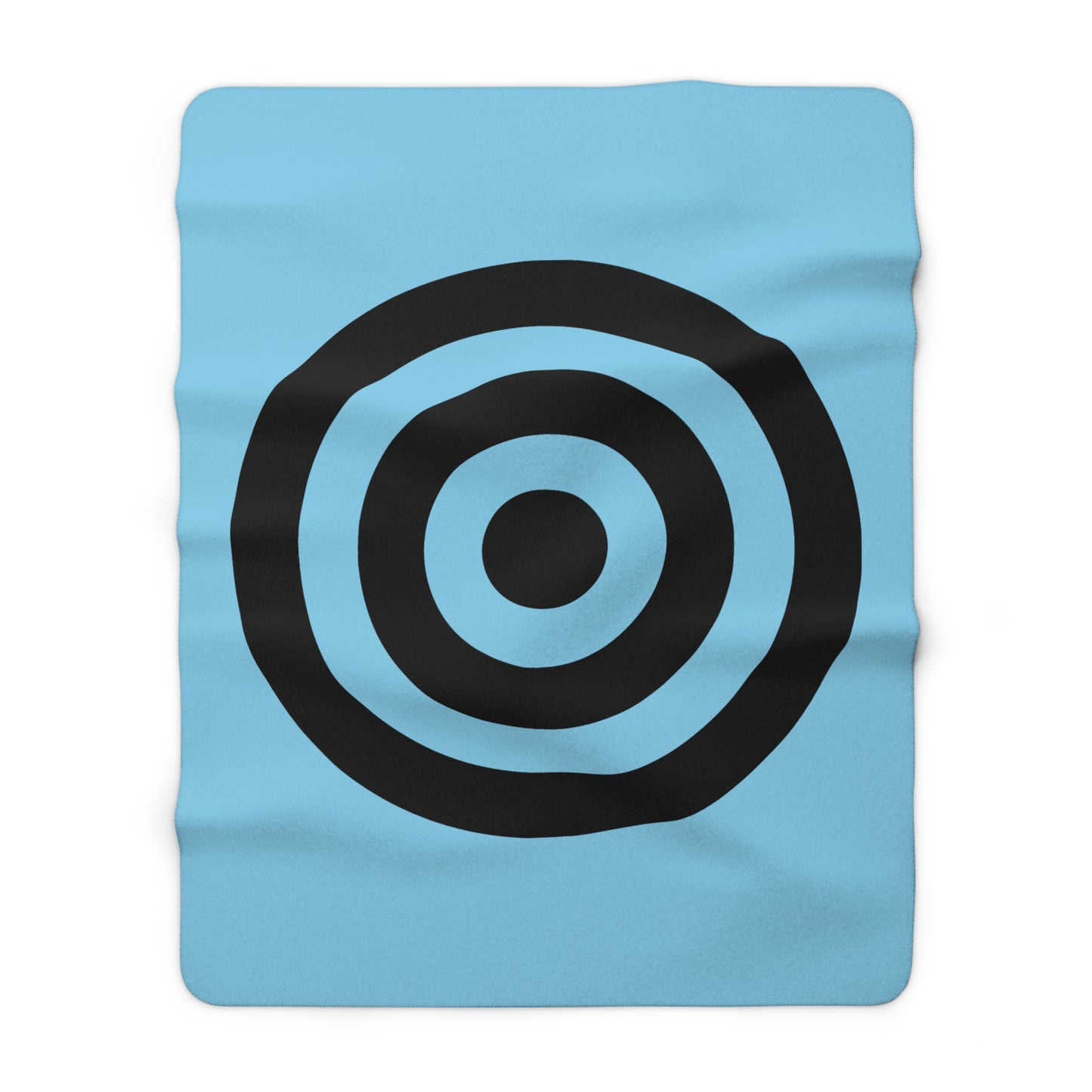 Sky Blue, Black Retro Target Blanket Throw
