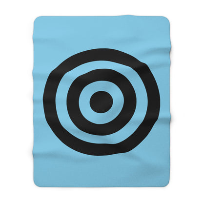 Sky Blue, Black Retro Target Blanket Throw