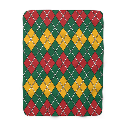Lithuania Retro Argyle Blanket Throw
