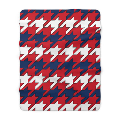 Dominican Republic Retro Houndstooth Blanket Throw