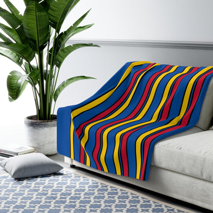 Aland Islands Retro Stripes Blanket Throw
