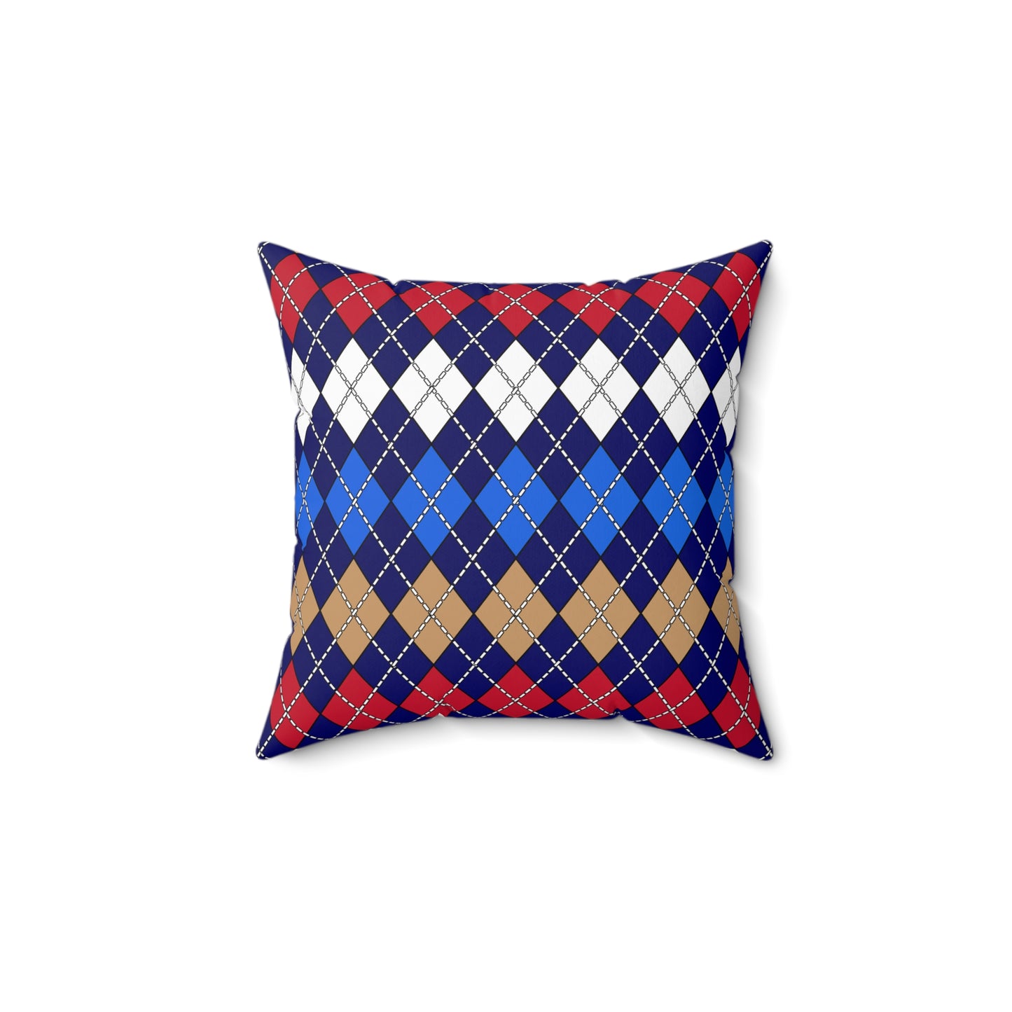 Tristan Da Cunha Retro Argyle Cushion Pillow