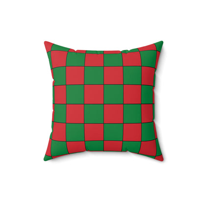 Turkmenistan Retro Check Cushion Pillow