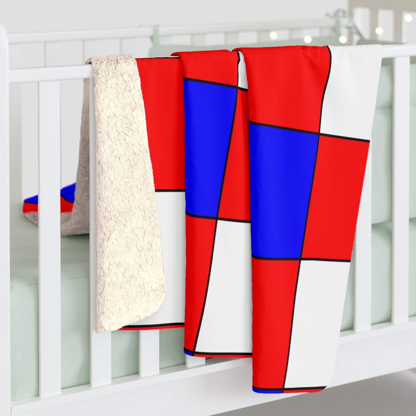 Red, White, Blue Retro Check Blanket Throw