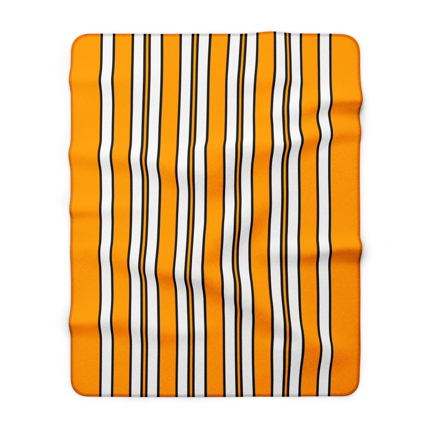 Orange, White Retro Stripes Blanket Throw