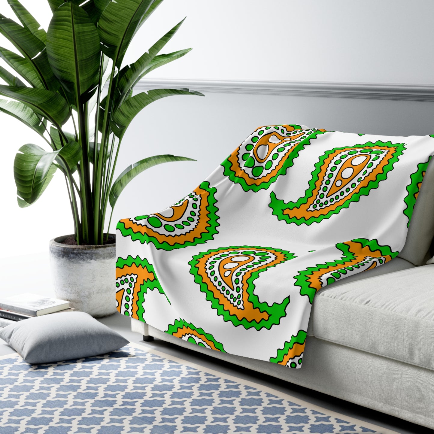 Cote Divoire Retro Paisley Blanket Throw