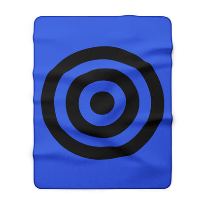 Royal Blue, Black Retro Target Blanket Throw