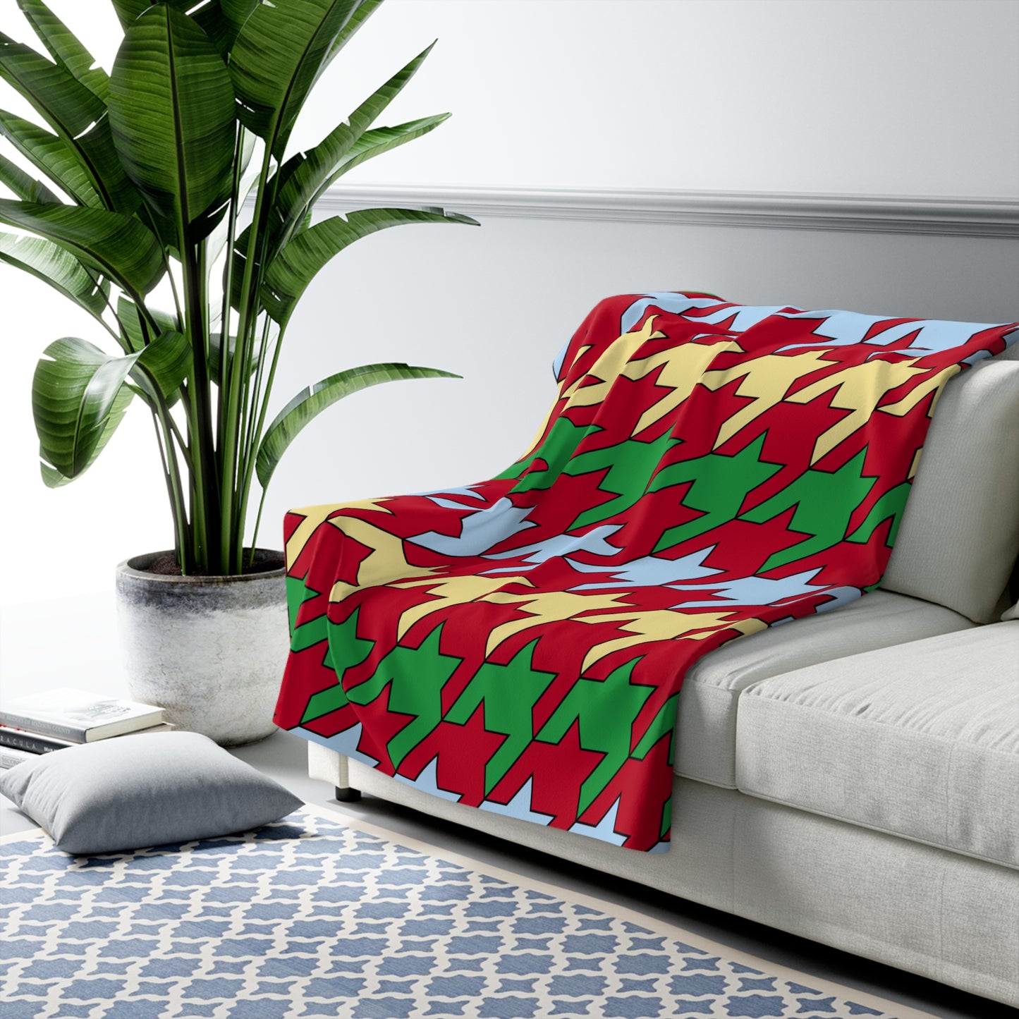 Eritrea Retro Houndstooth Blanket Throw