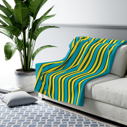 Kazakhstan Retro Stripes Blanket Throw