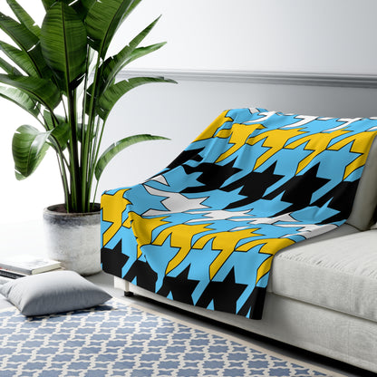 Saint Lucia Retro Houndstooth Blanket Throw