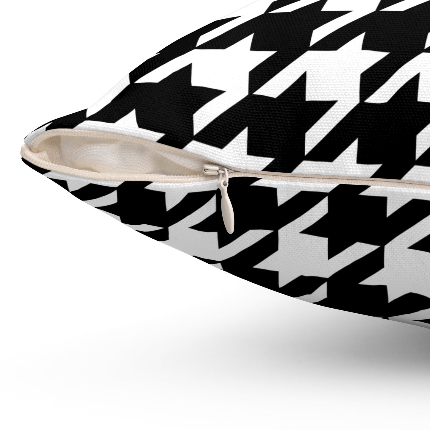 White, Black Retro Houndstooth Cushion Pillow
