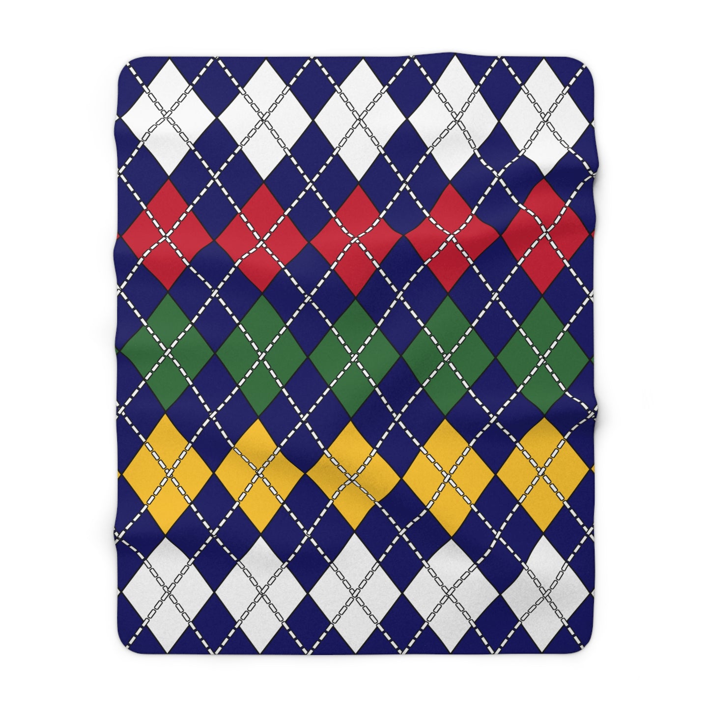British Virgin Islands Retro Argyle Blanket Throw