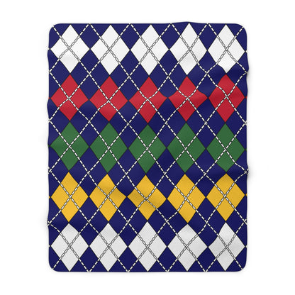 British Virgin Islands Retro Argyle Blanket Throw