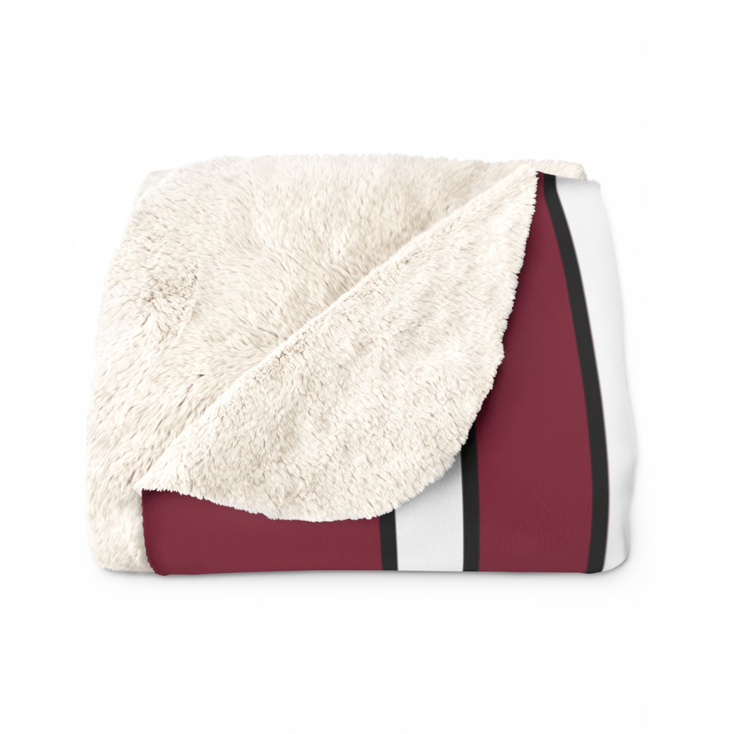 Claret, White Retro Stripes Blanket Throw