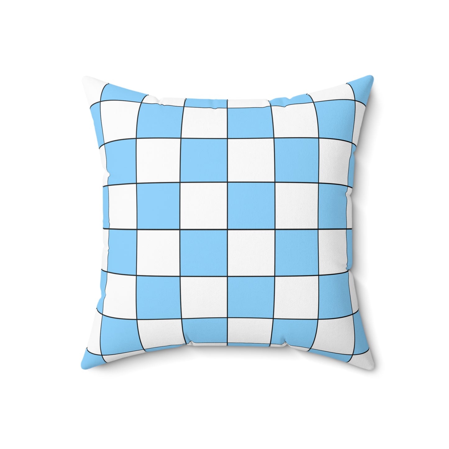 Light Blue, White Retro Check Cushion Pillow