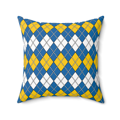 Canary Islands Retro Argyle Cushion Pillow