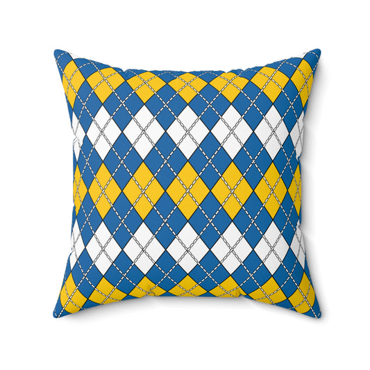 Canary Islands Retro Argyle Cushion Pillow