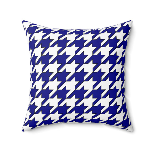 Dark Blue, White Retro Houndstooth Cushion Pillow