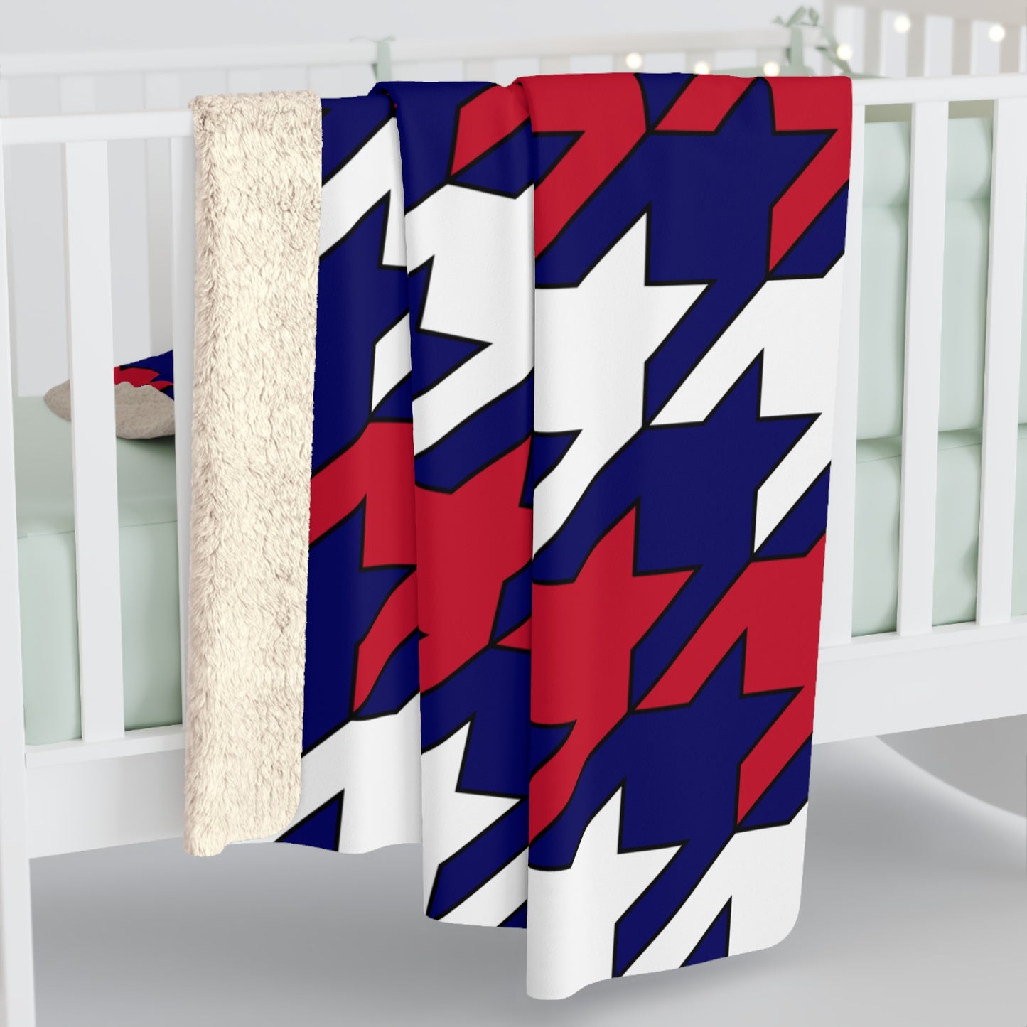 South Georgia And The South Sandwich Islands Retro Houndstooth Blanket Throw