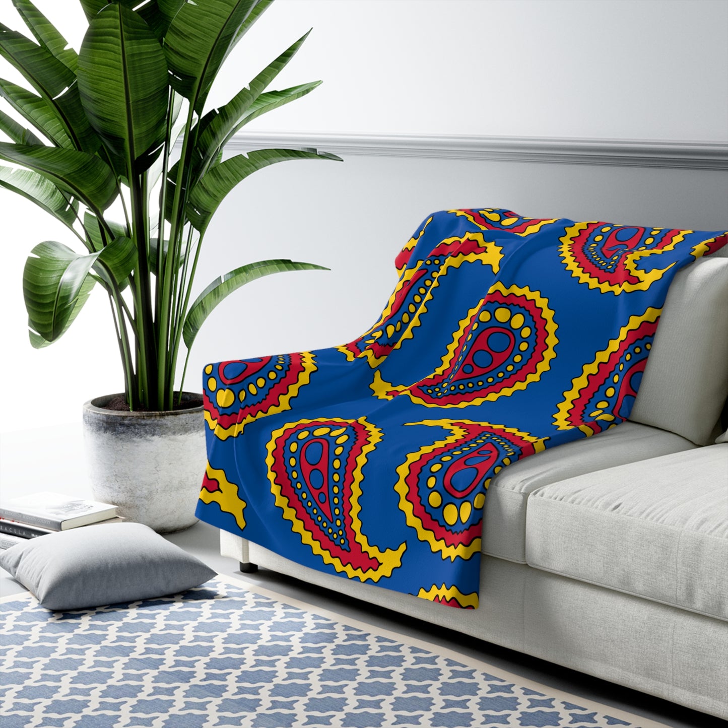 Aland Islands Retro Paisley Blanket Throw