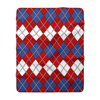 Democratic Peoples Republic Of Korea Retro Argyle Blanket Throw