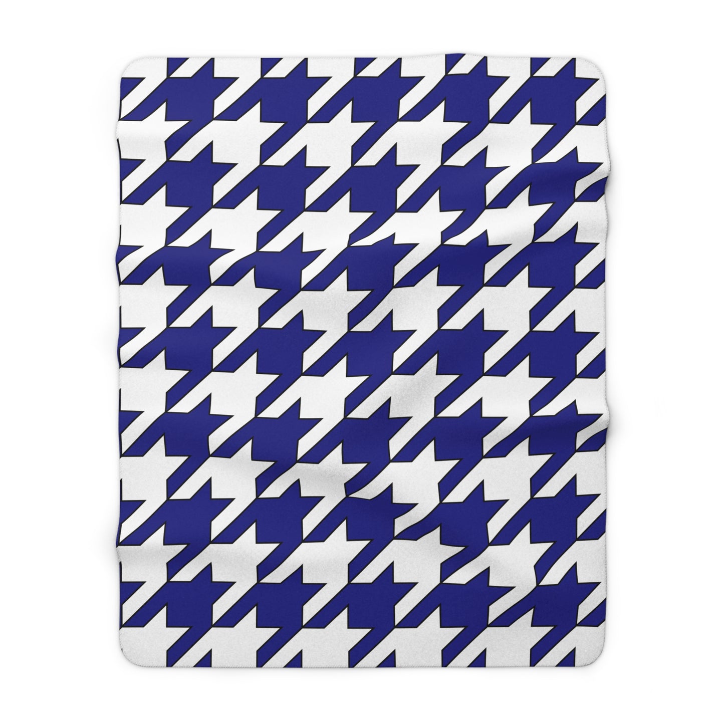 Navy Blue, White Retro Houndstooth Blanket Throw