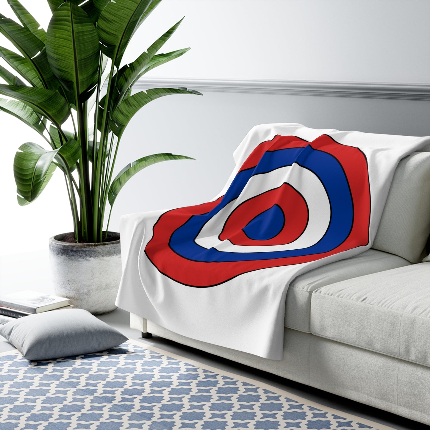 Faroe Islands Retro Target Blanket Throw