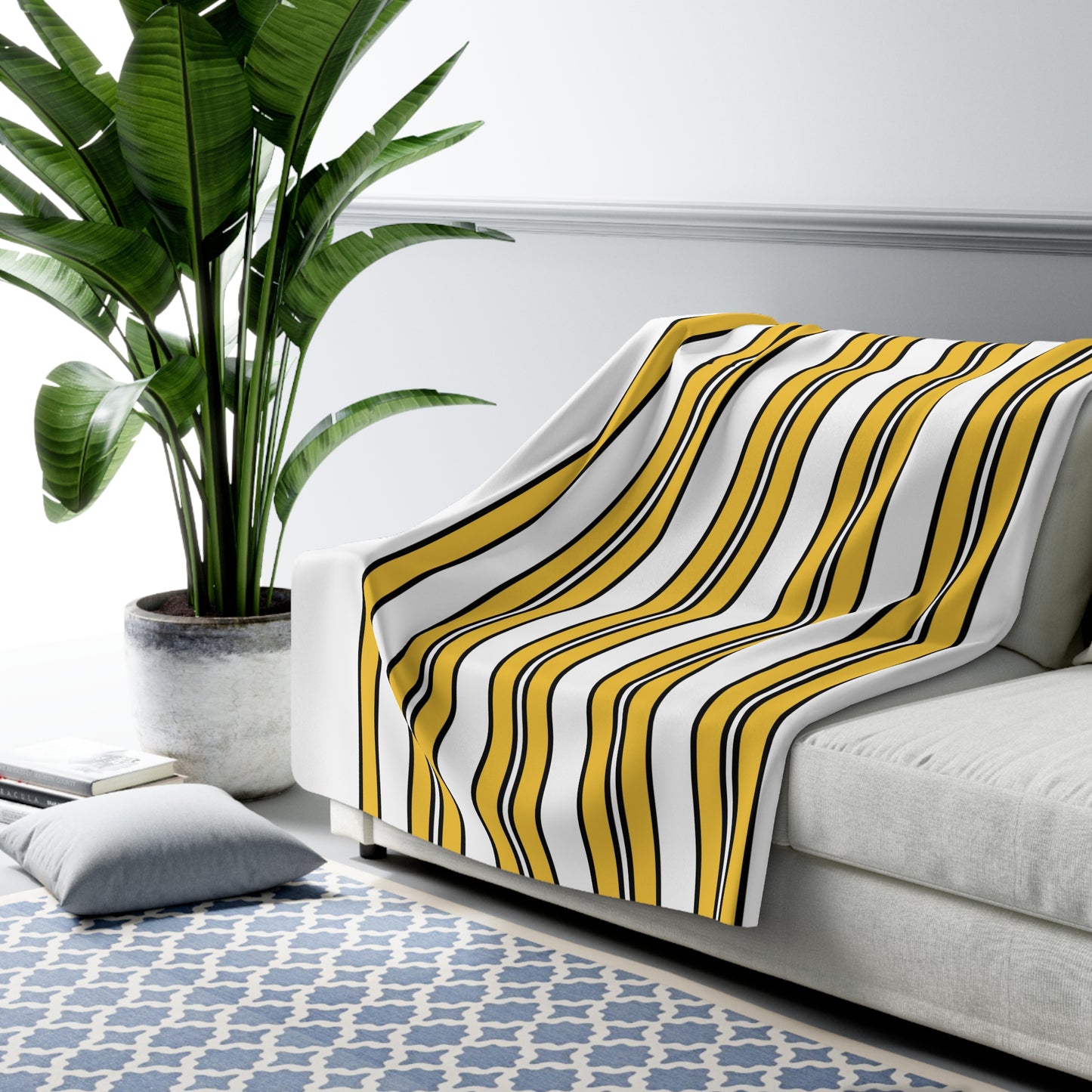 United States Virgin Islands Retro Stripes Blanket Throw