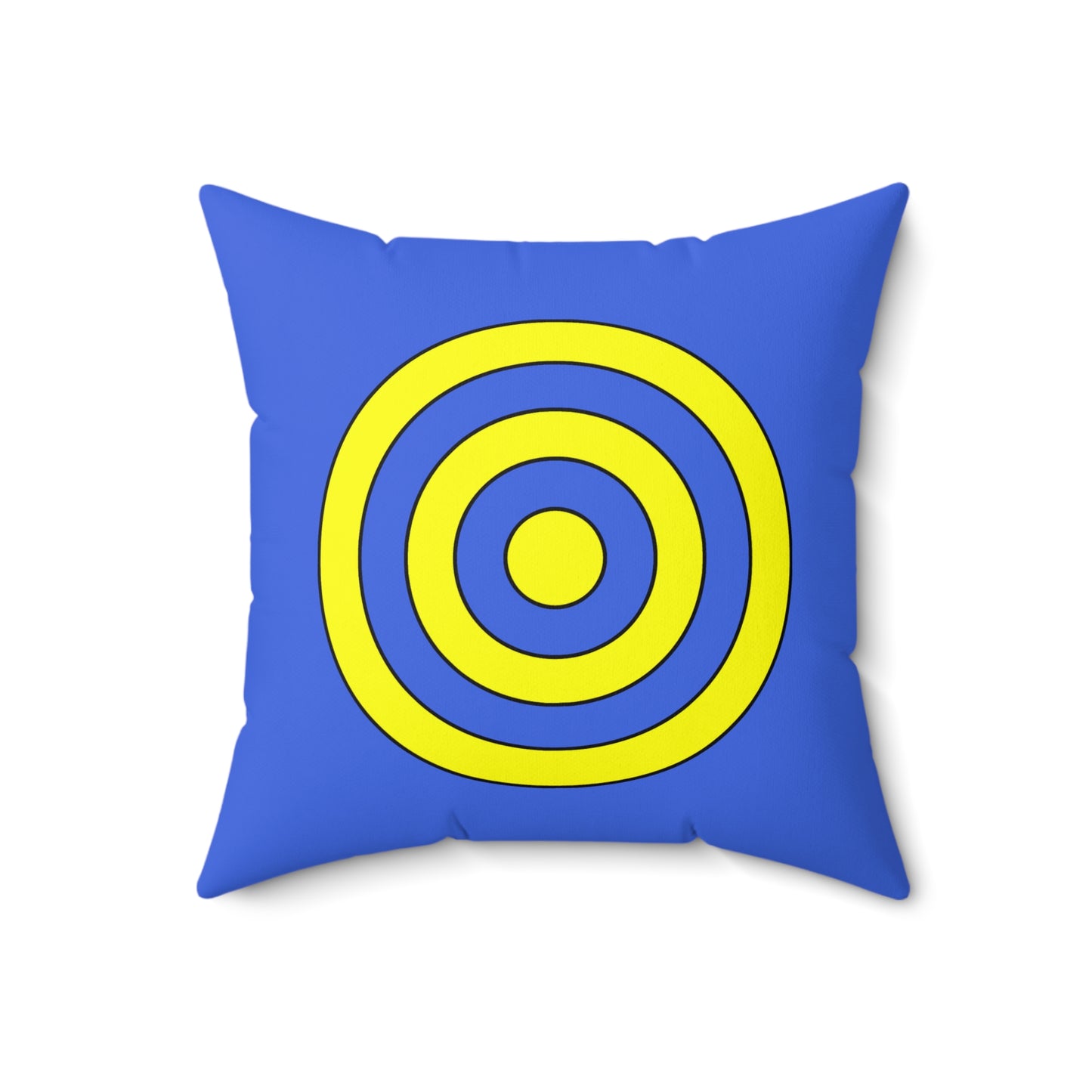 Royal Blue, Yellow Retro Target Cushion Pillow