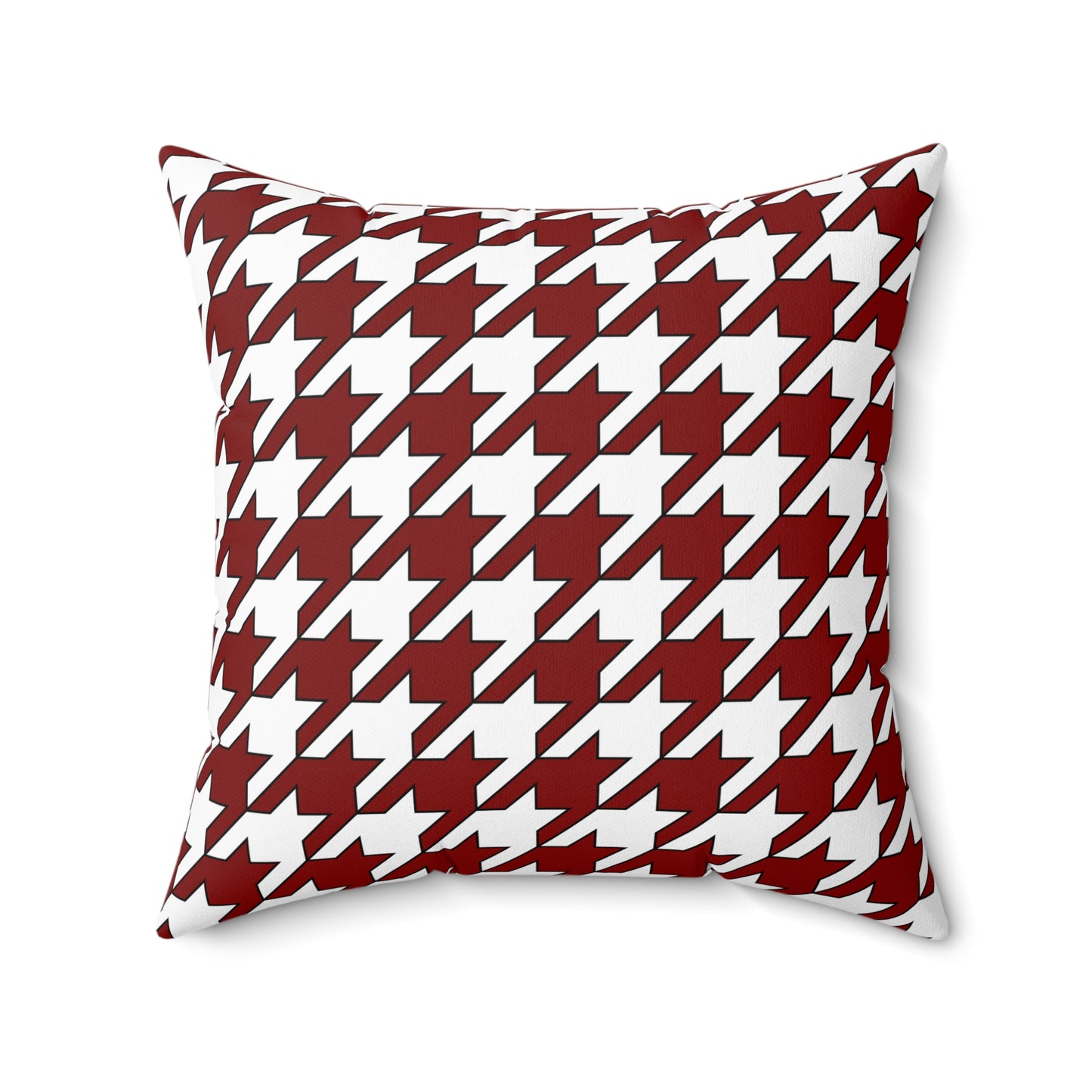 Maroon, White Retro Houndstooth Cushion Pillow