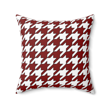 Maroon, White Retro Houndstooth Cushion Pillow
