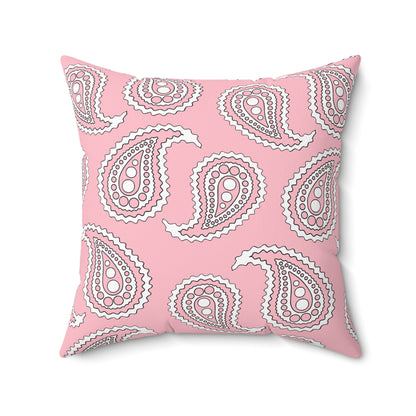 Pink, White Retro Paisley Cushion Pillow