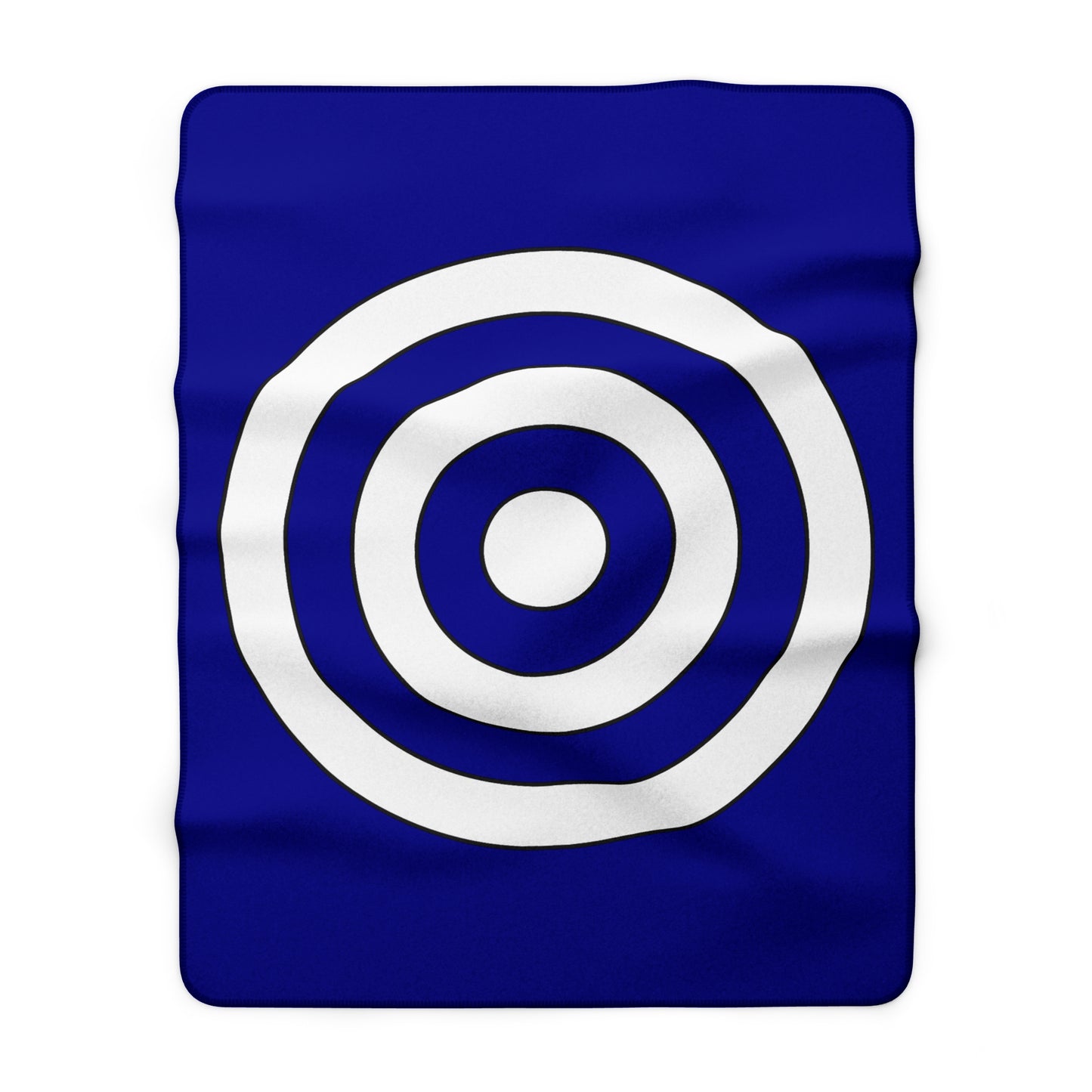 Dark Blue, White Retro Target Blanket Throw