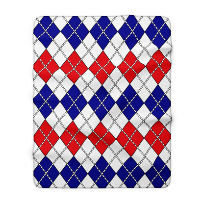 France Retro Argyle Blanket Throw