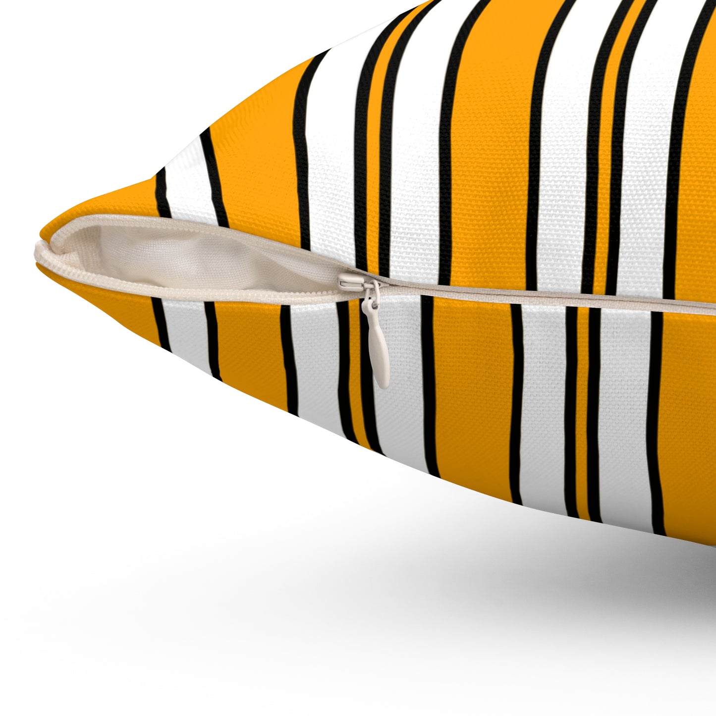 Orange, White Retro Stripes Cushion Pillow