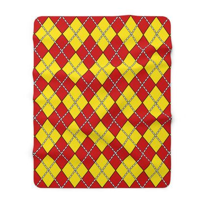 North Macedonia Retro Argyle Blanket Throw