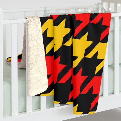 Papua New Guinea Retro Houndstooth Blanket Throw