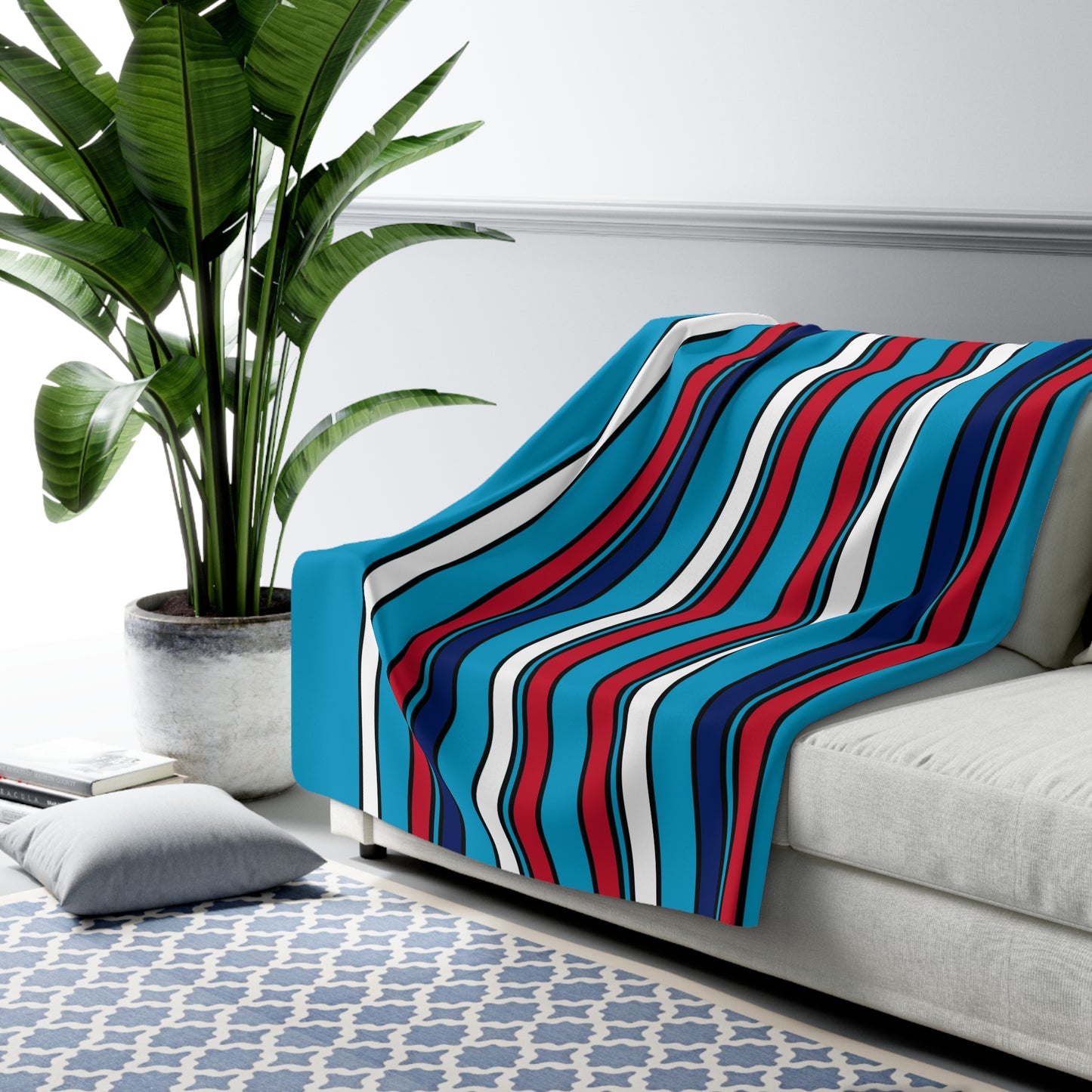 Tuvalu Retro Stripes Blanket Throw