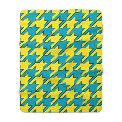Kazakhstan Retro Houndstooth Blanket Throw