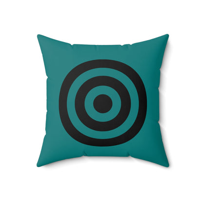 Teal, Black Retro Target Cushion Pillow