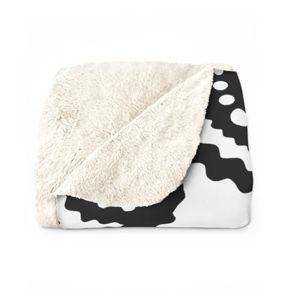 White, Black Retro Paisley Blanket Throw