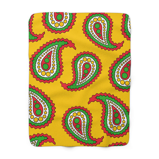 Myanmar Retro Paisley Blanket Throw