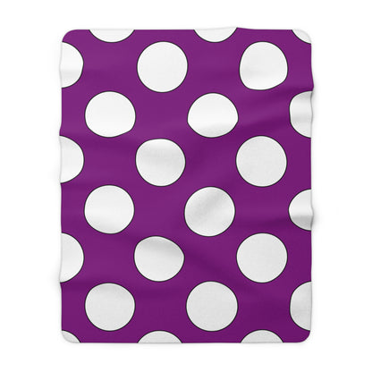 Purple, White Retro Polka Dots Blanket Throw
