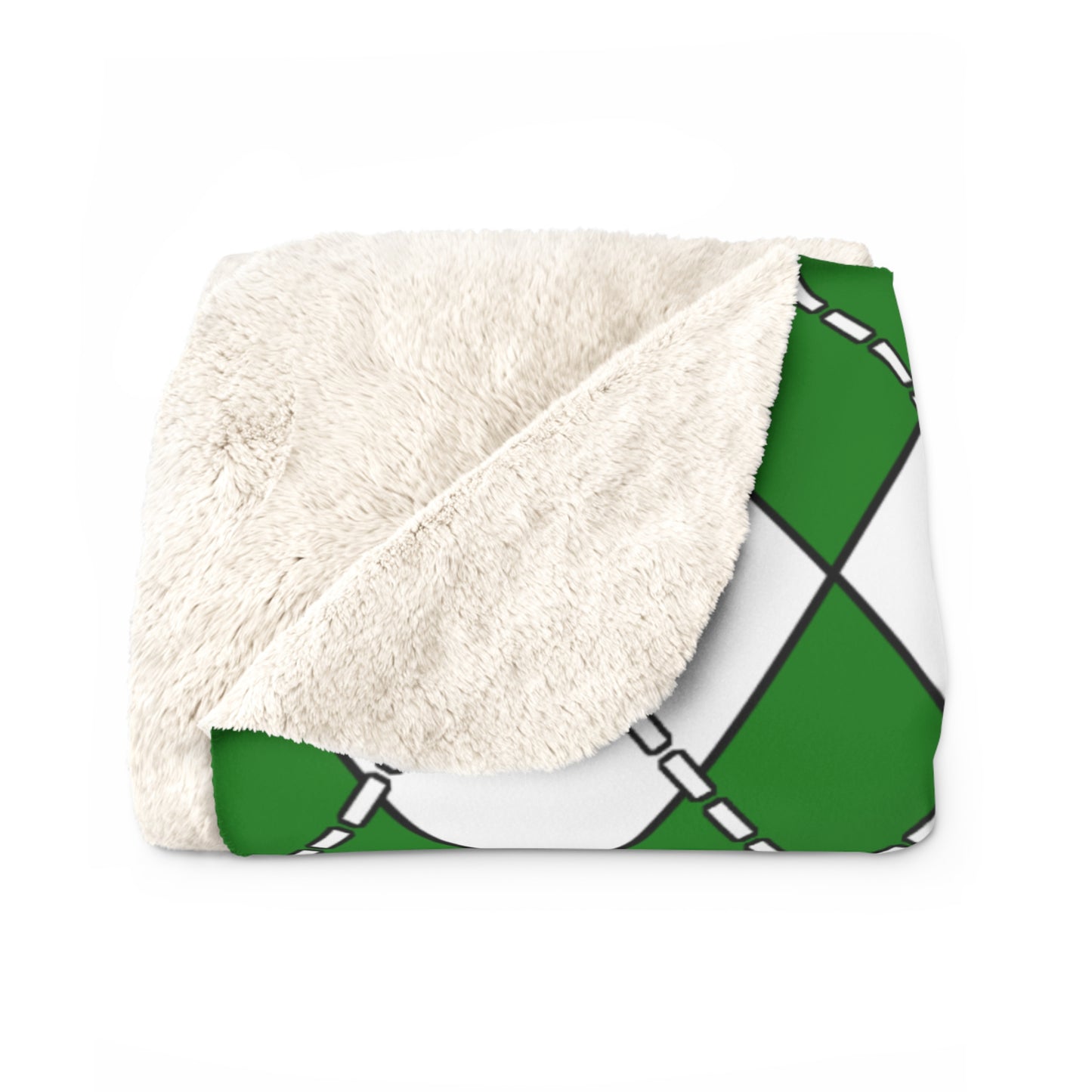 Green, White, Red Retro Argyle Blanket Throw