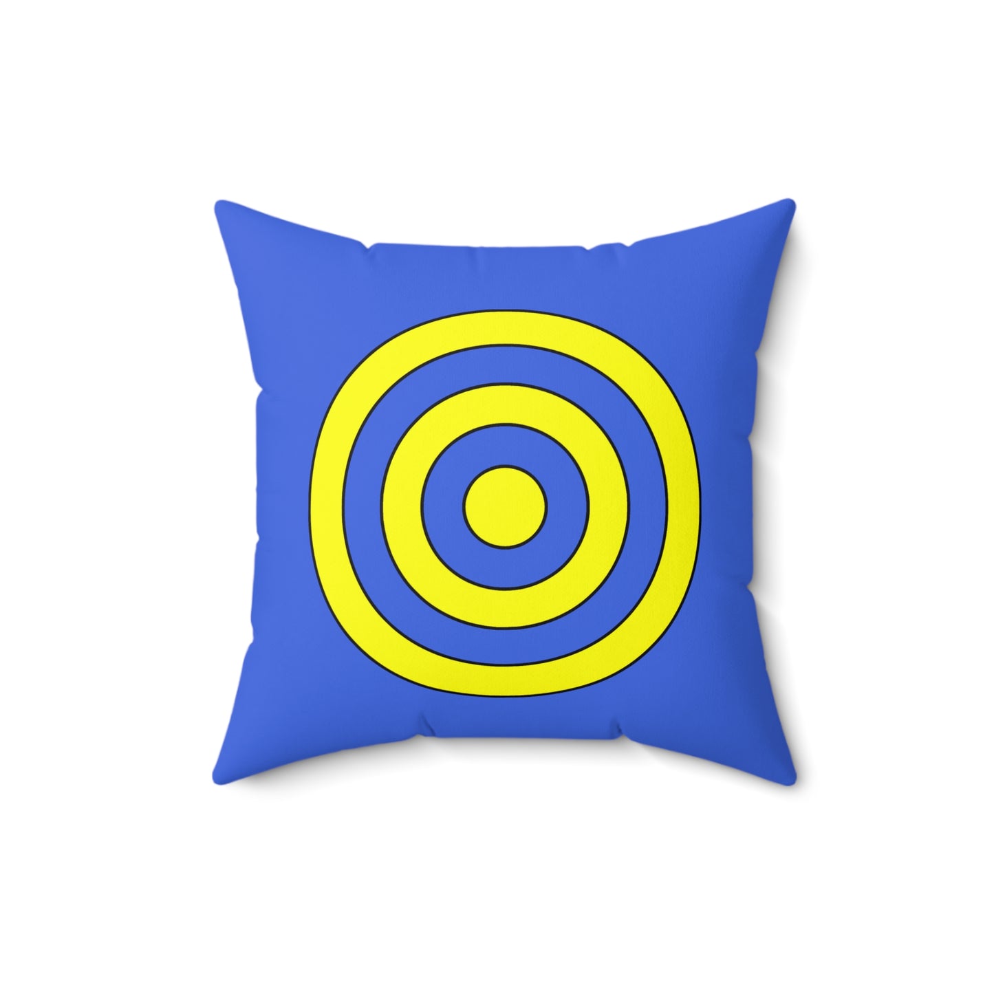 Royal Blue, Yellow Retro Target Cushion Pillow