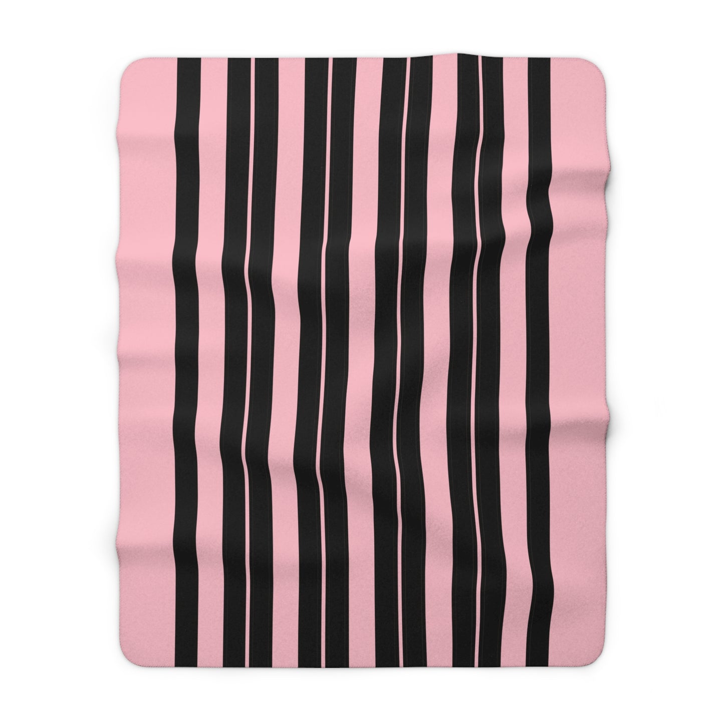 Pink, Black Retro Stripes Blanket Throw