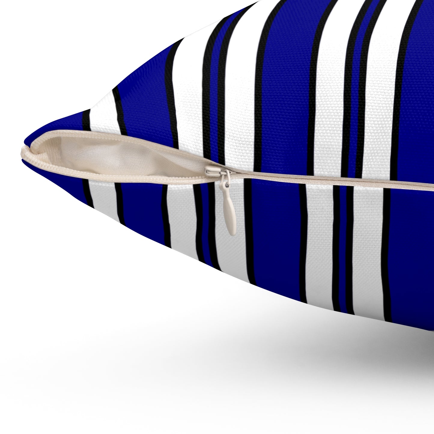 Dark Blue, White Retro Stripes Cushion Pillow