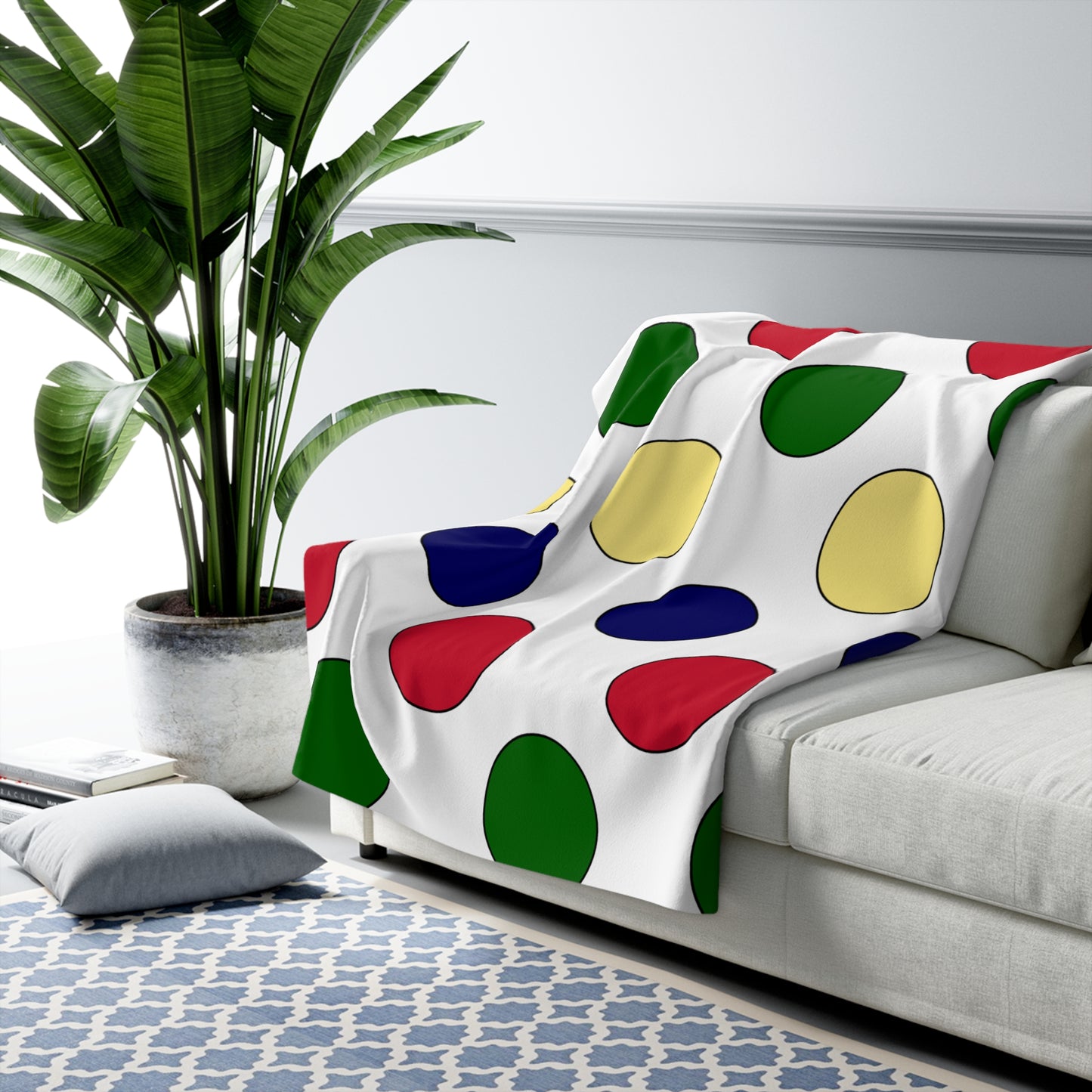 Diego Garcia Retro Polka Dots Blanket Throw